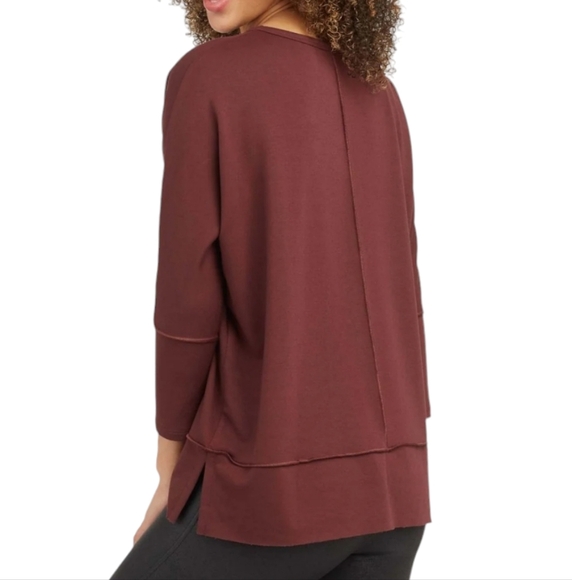 Spanx .Perfect Length Three-Quarter Dolman-Sleeve Top in Wine....Size Smalll - Picture 2 of 7